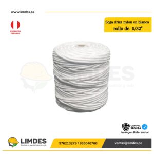 Soga driza nylon color blanco de 5/32″