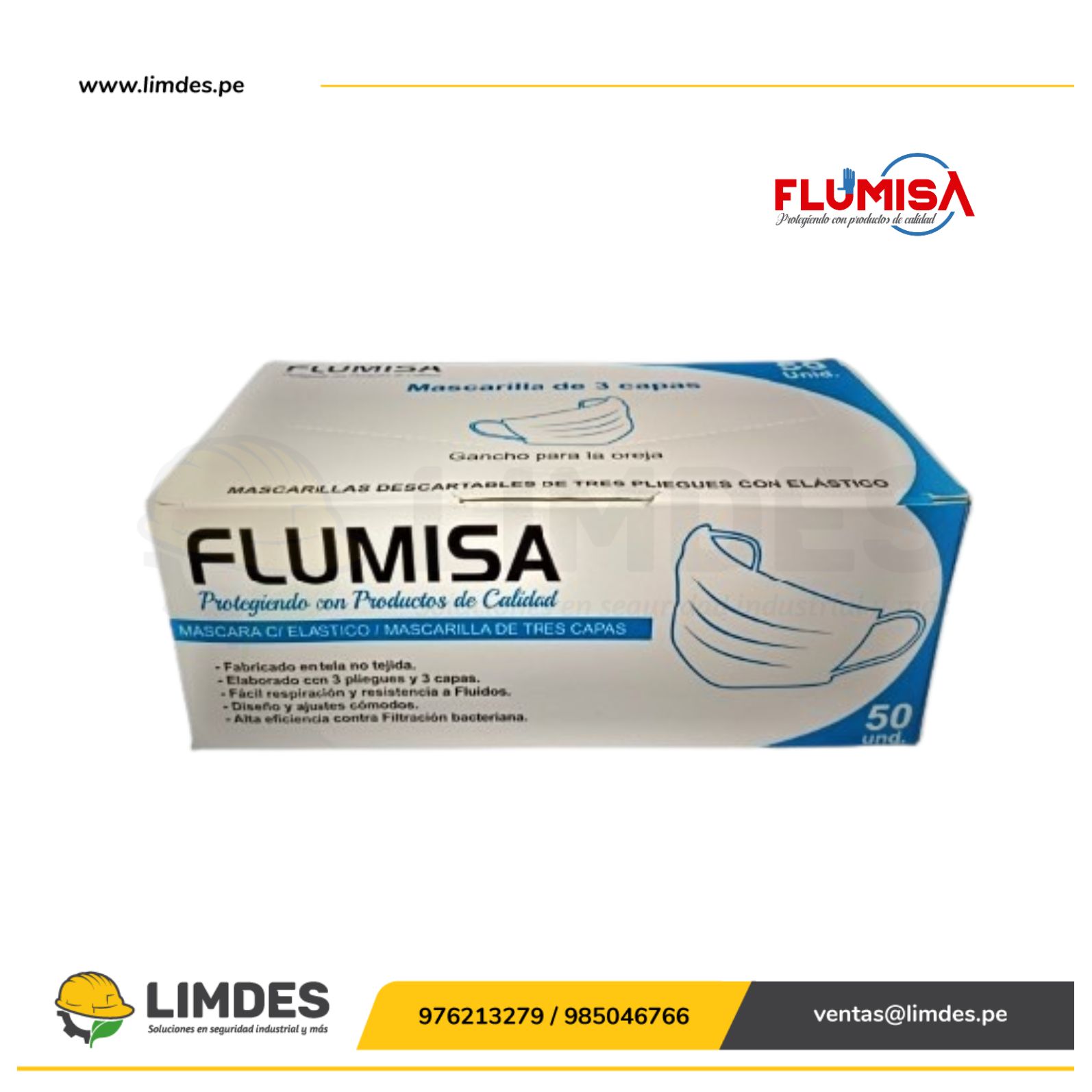 Mascarilla tres pliegues